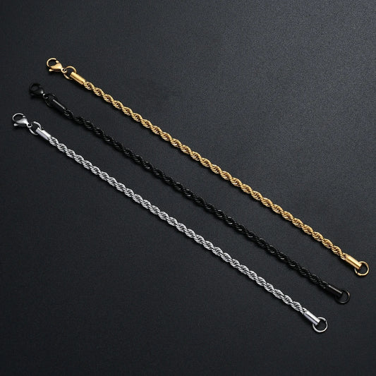 Golden, Black & Silver Chain Bracelet Stainless Steel | Timeless Elegance