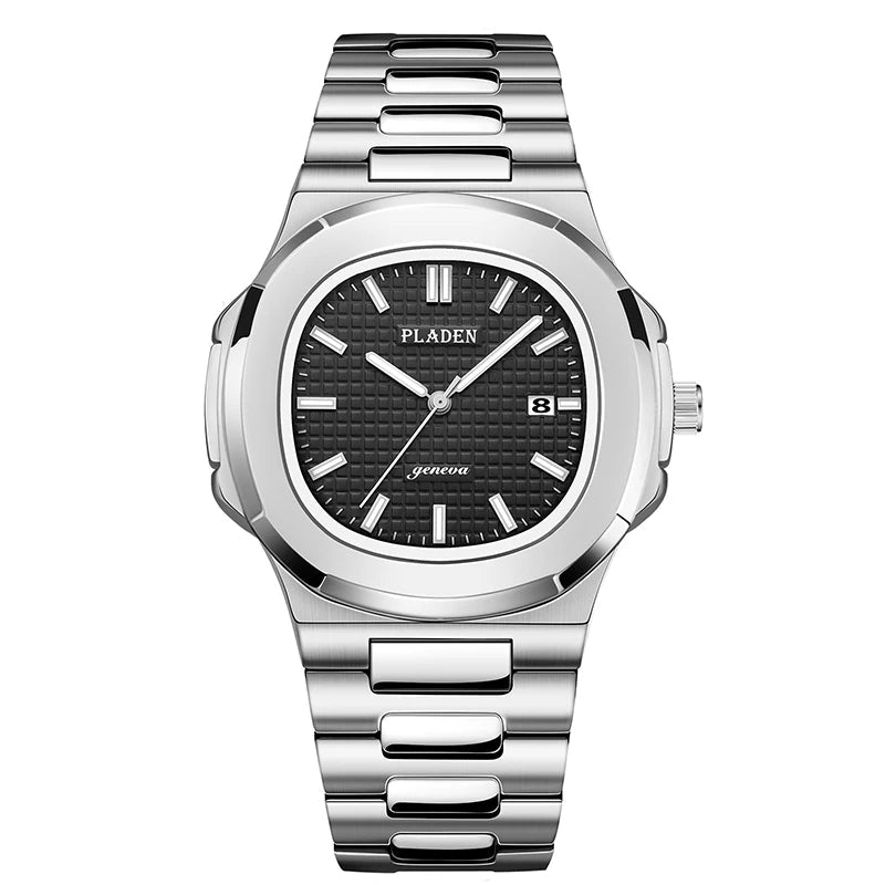 The Prestige Quartz Watch – PLADEN Stainless Steel Timepiece