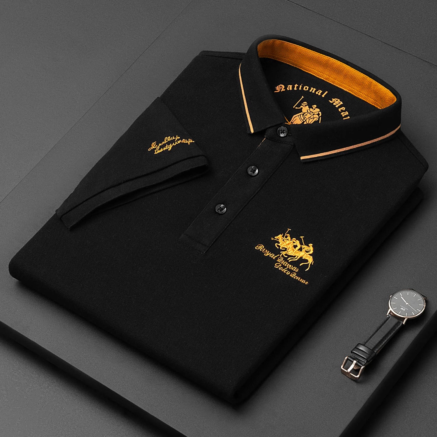 Men's Summer Polo – 100% Cotton Embroidered Short Sleeve Classic