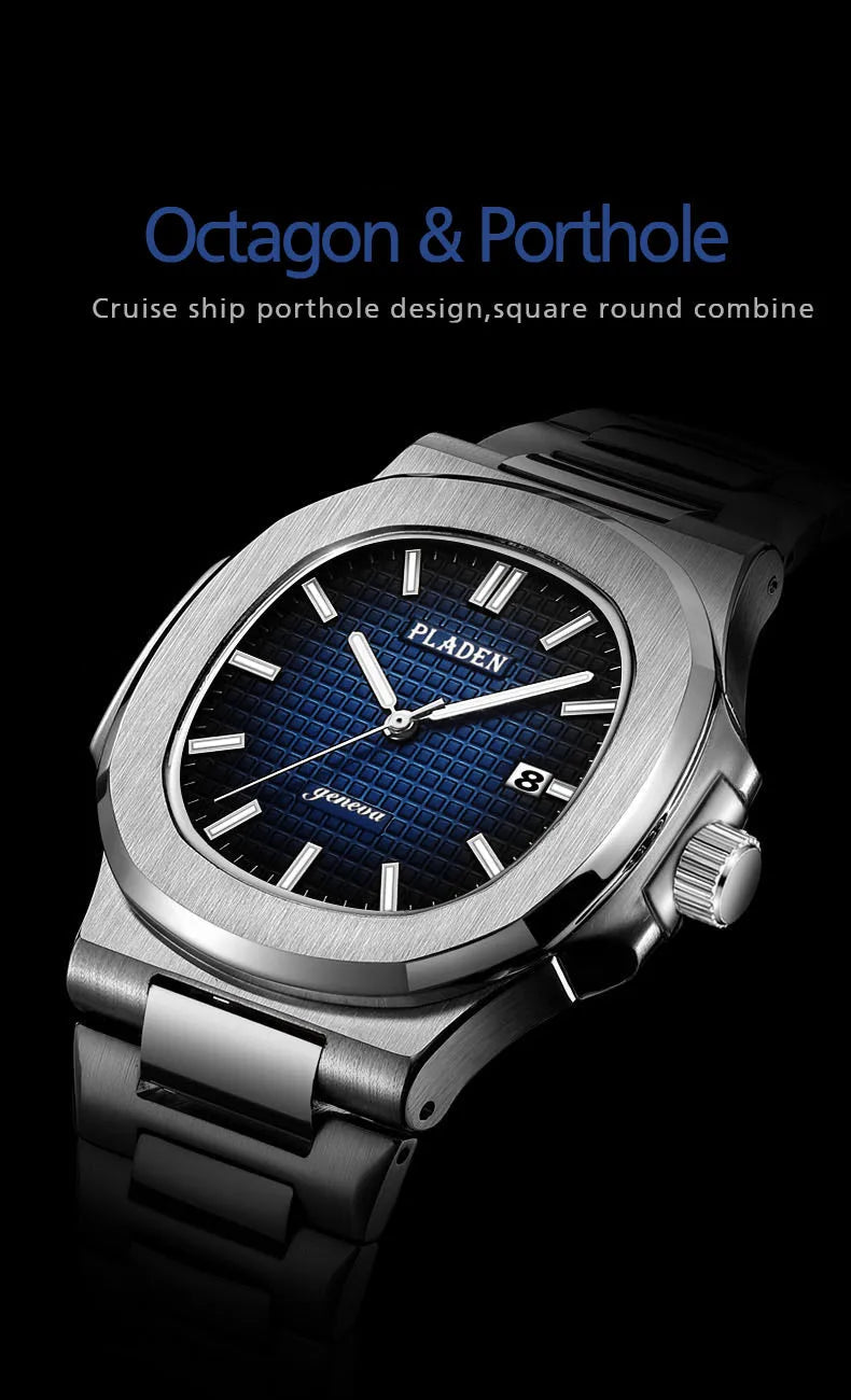 The Prestige Quartz Watch – PLADEN Stainless Steel Timepiece