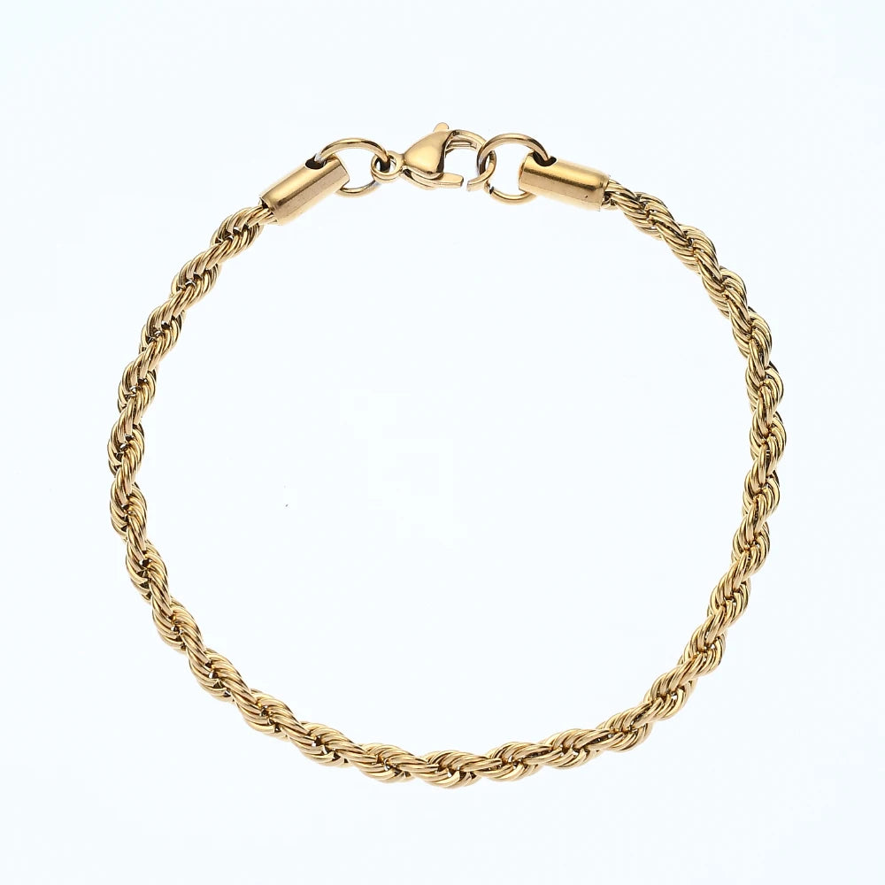 Golden, Black & Silver Chain Bracelet Stainless Steel | Timeless Elegance