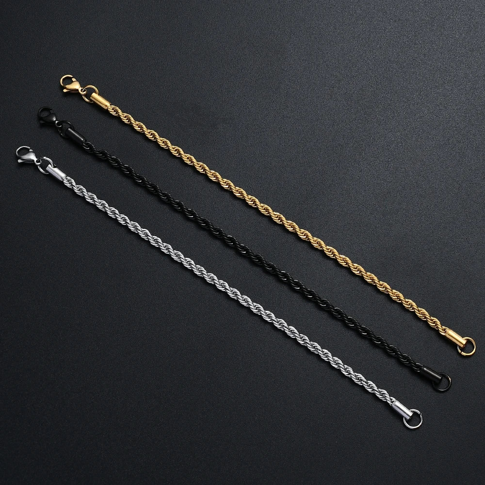 Golden, Black & Silver Chain Bracelet Stainless Steel | Timeless Elegance