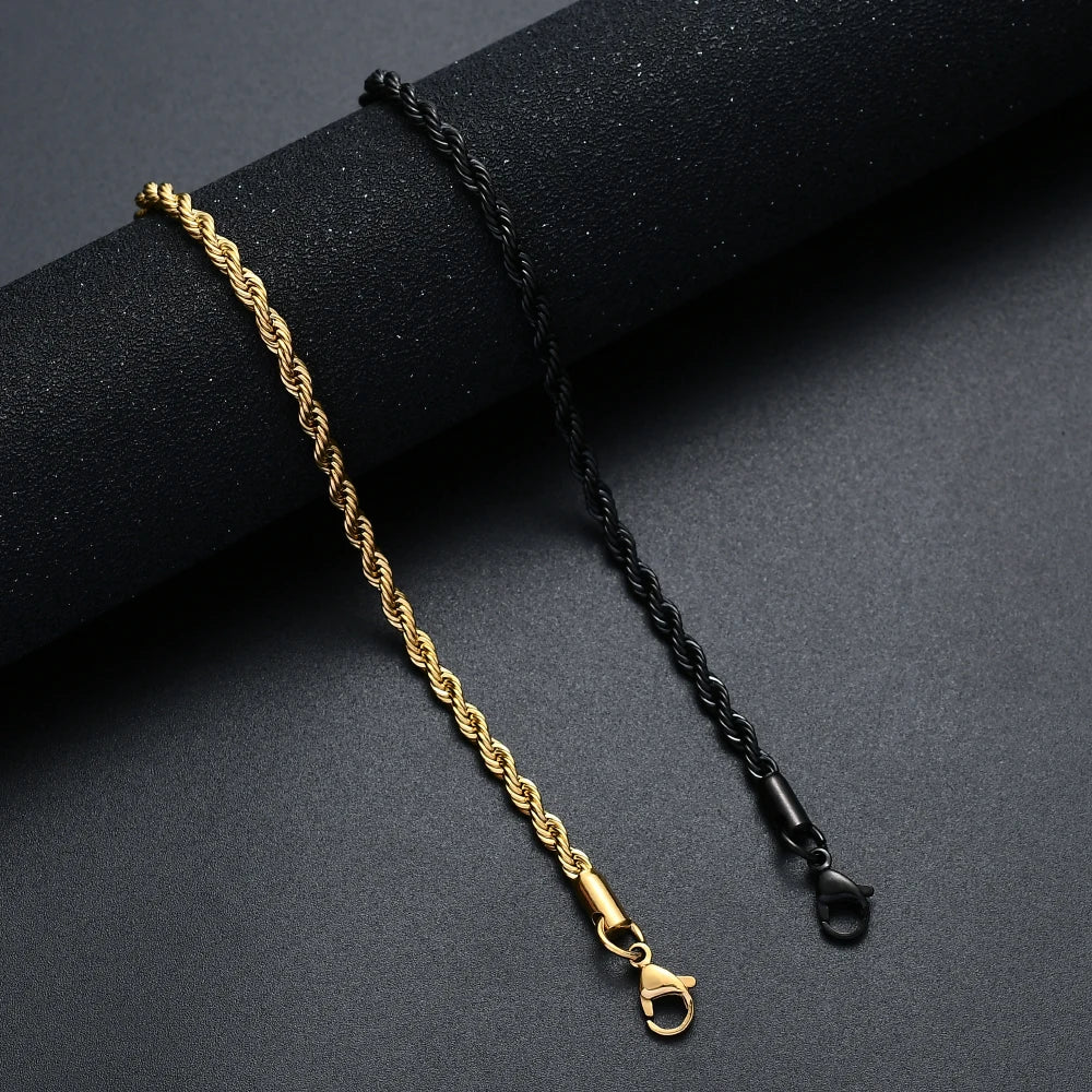 Golden, Black & Silver Chain Bracelet Stainless Steel | Timeless Elegance