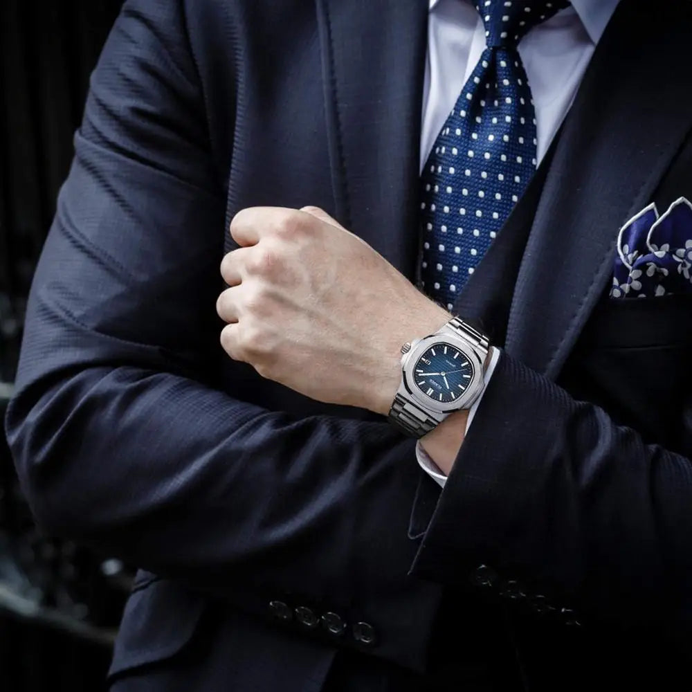 The Prestige Quartz Watch – PLADEN Stainless Steel Timepiece