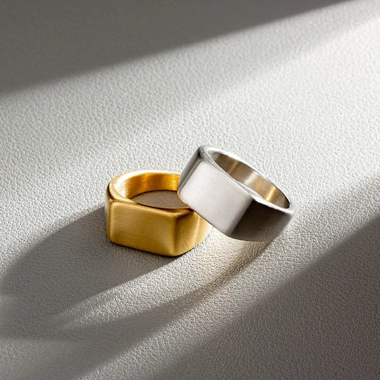 The Executive Band – Stainless Steel Rectangular Ring