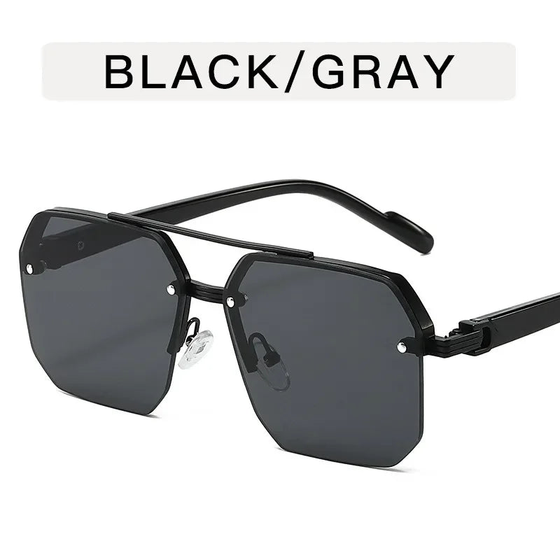 The Maverick – Retro Half-Frame Metal Sunglasses