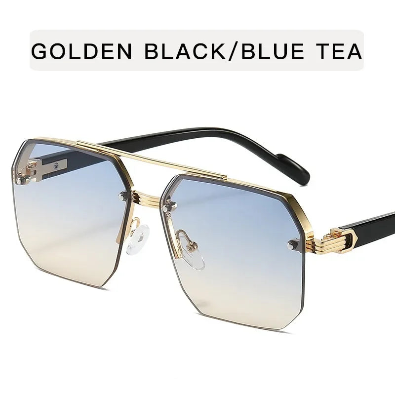The Maverick – Retro Half-Frame Metal Sunglasses