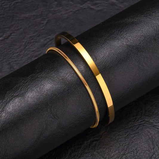 The Modern Heritage Cuff – Chain Link Bracelet Duo for Men