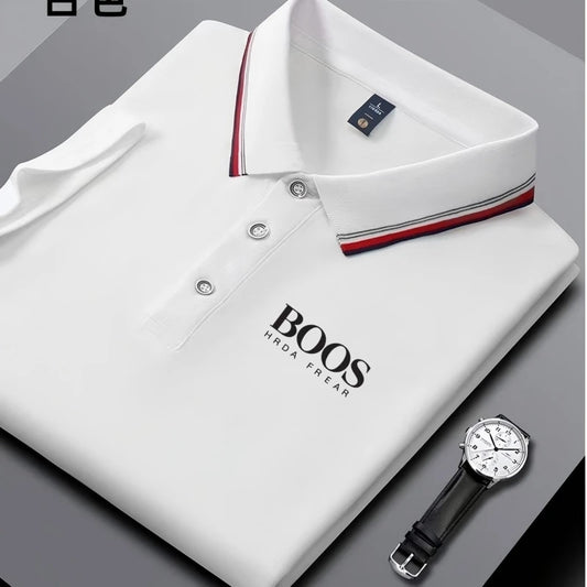 Men's Embroidered Business Casual Polo – Breathable & Versatile Short Sleeve