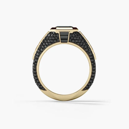 The Continental Black Zircon Ring – Bold European Design