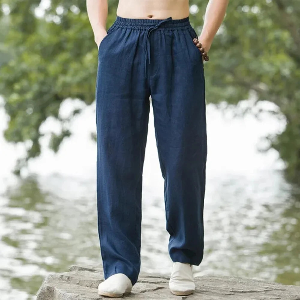 The Casual Men's  Amalfi Cotton-Linen Summer Long Trouser