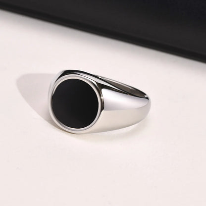 The Steel Ring – Waterproof Black Signet Design