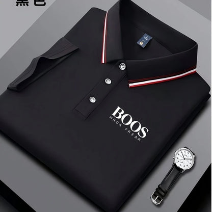 Men's Embroidered Business Casual Polo – Breathable & Versatile Short Sleeve