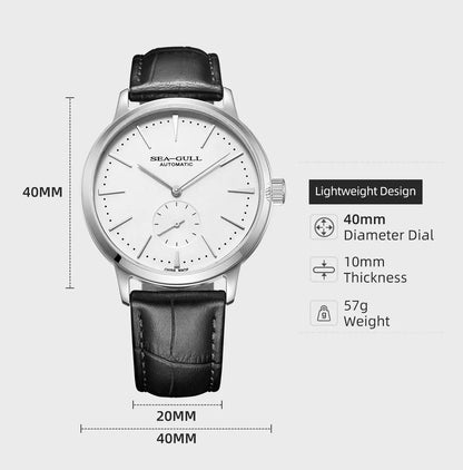 The Executive Leather Watch – Mechanical Timepiece by Seagull