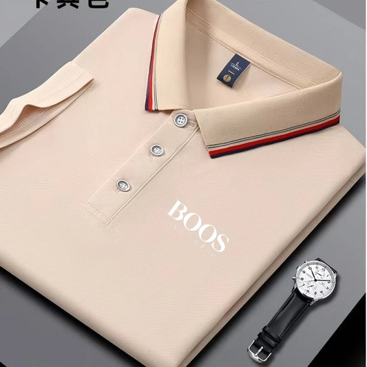 Men's Embroidered Business Casual Polo – Breathable & Versatile Short Sleeve