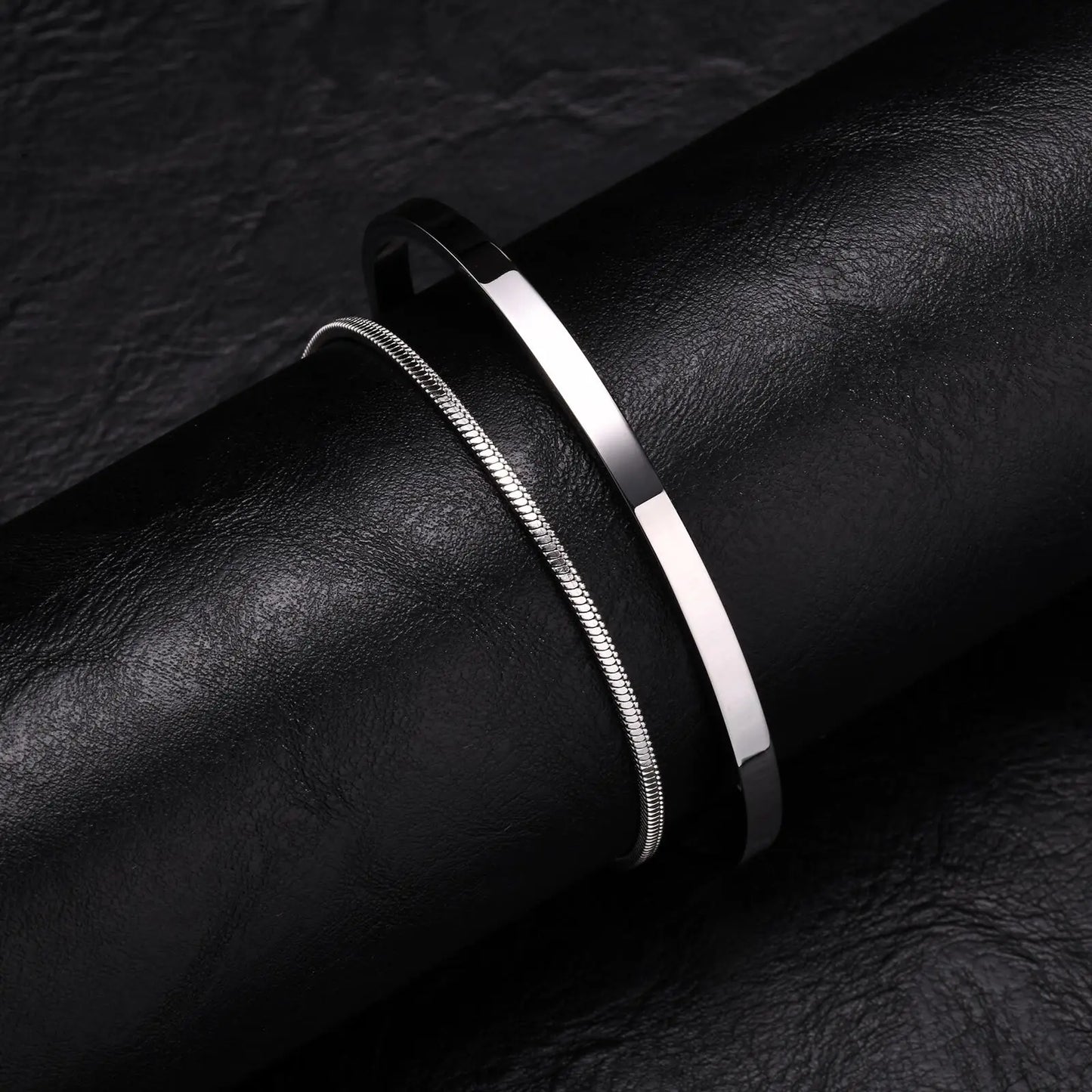 The Modern Heritage Cuff – Chain Link Bracelet Duo for Men