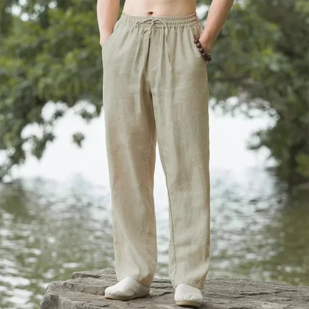 The Casual Men's  Amalfi Cotton-Linen Summer Long Trouser