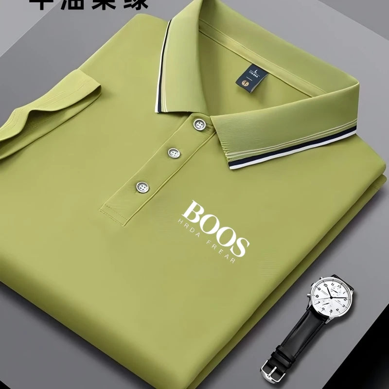 Men's Embroidered Business Casual Polo – Breathable & Versatile Short Sleeve