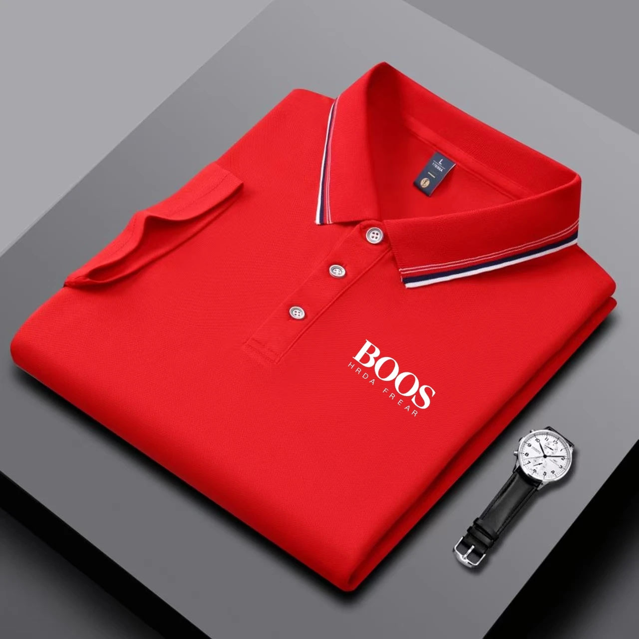 Men's Embroidered Business Casual Polo – Breathable & Versatile Short Sleeve