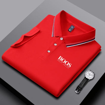 Men's Embroidered Business Casual Polo – Breathable & Versatile Short Sleeve