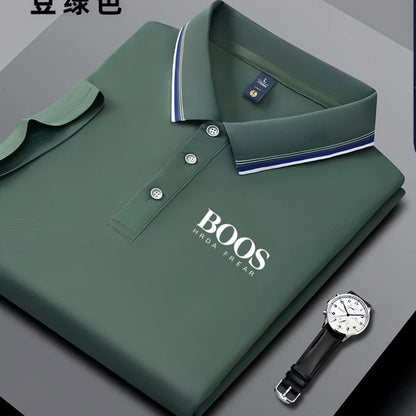Men's Embroidered Business Casual Polo – Breathable & Versatile Short Sleeve