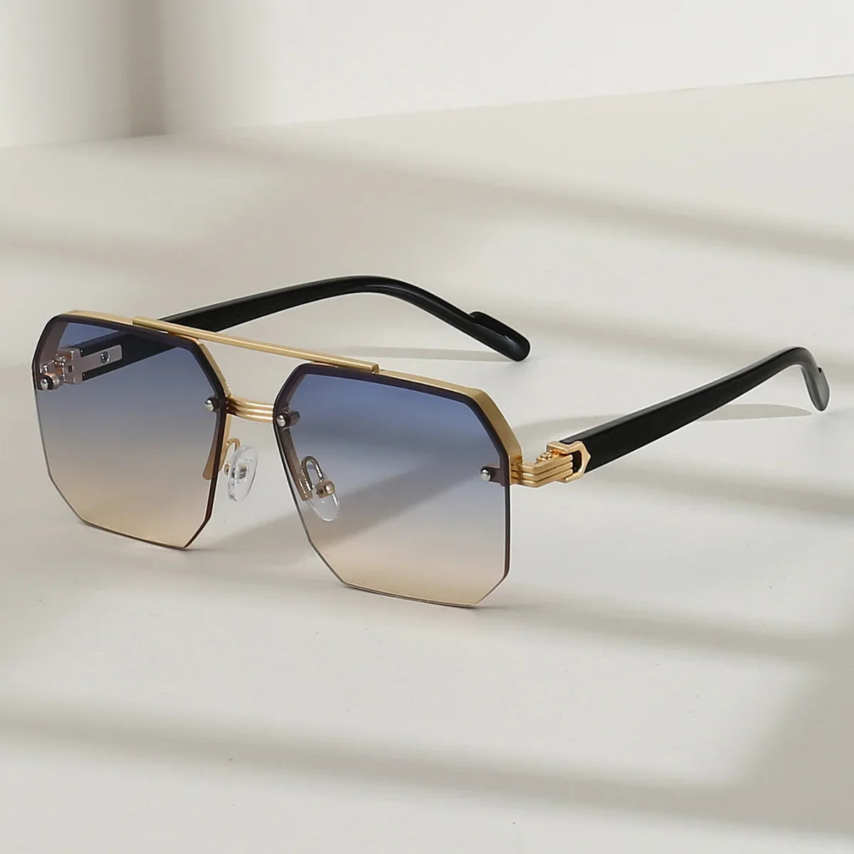 The Maverick – Retro Half-Frame Metal Sunglasses
