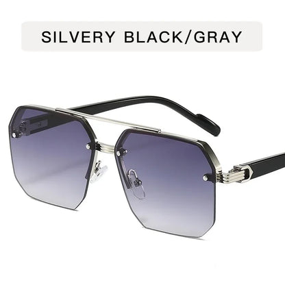 The Maverick – Retro Half-Frame Metal Sunglasses
