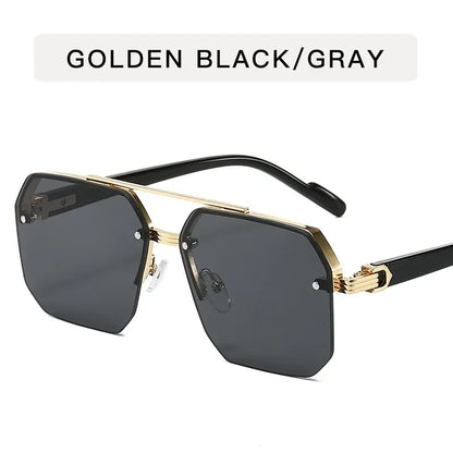 The Maverick – Retro Half-Frame Metal Sunglasses