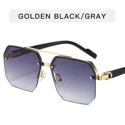 The Maverick – Retro Half-Frame Metal Sunglasses
