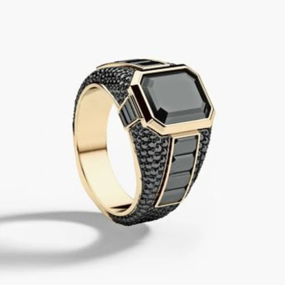 The Continental Black Zircon Ring – Bold European Design