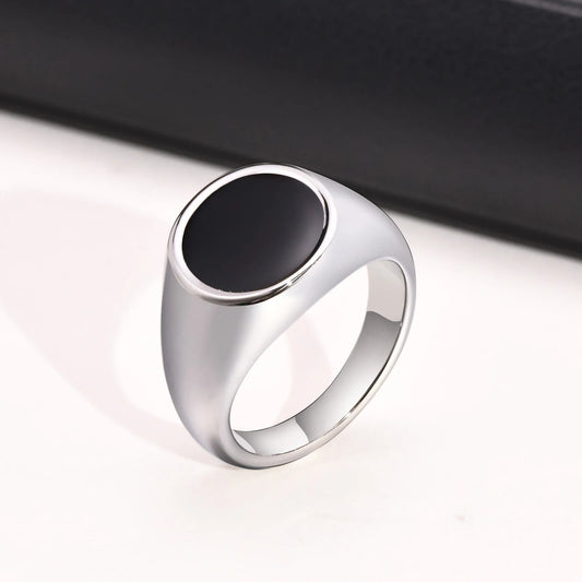 The Steel Ring – Waterproof Black Signet Design