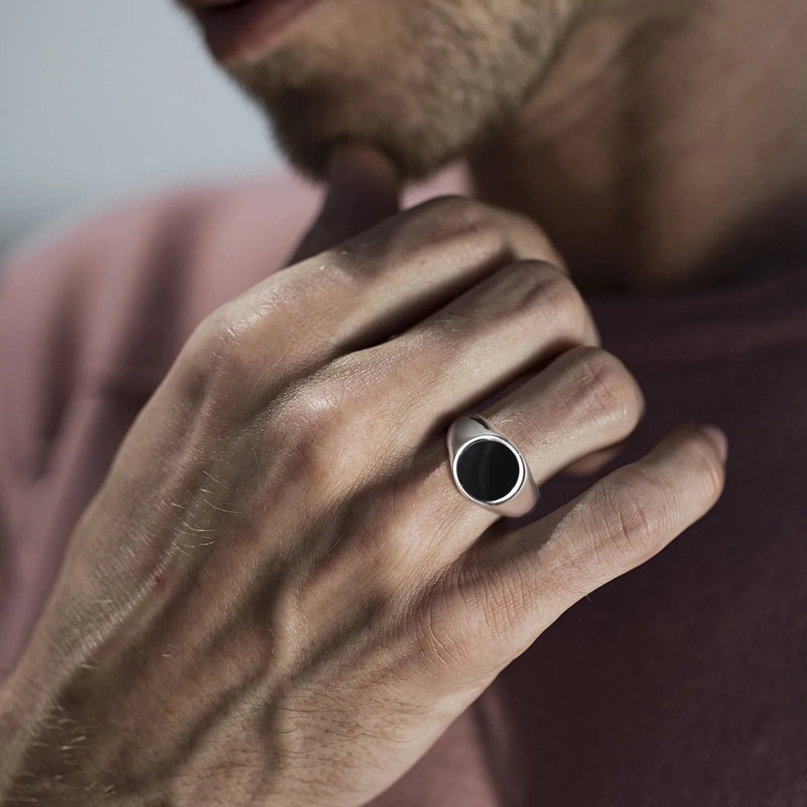 The Steel Ring – Waterproof Black Signet Design