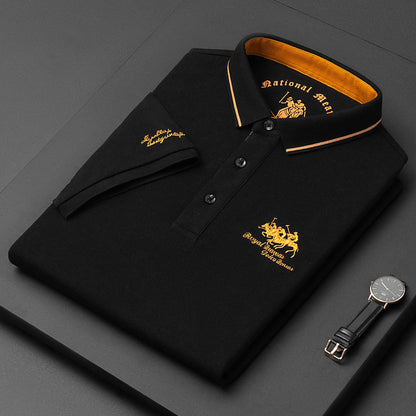 Men's Summer Polo – 100% Cotton Embroidered Short Sleeve Classic