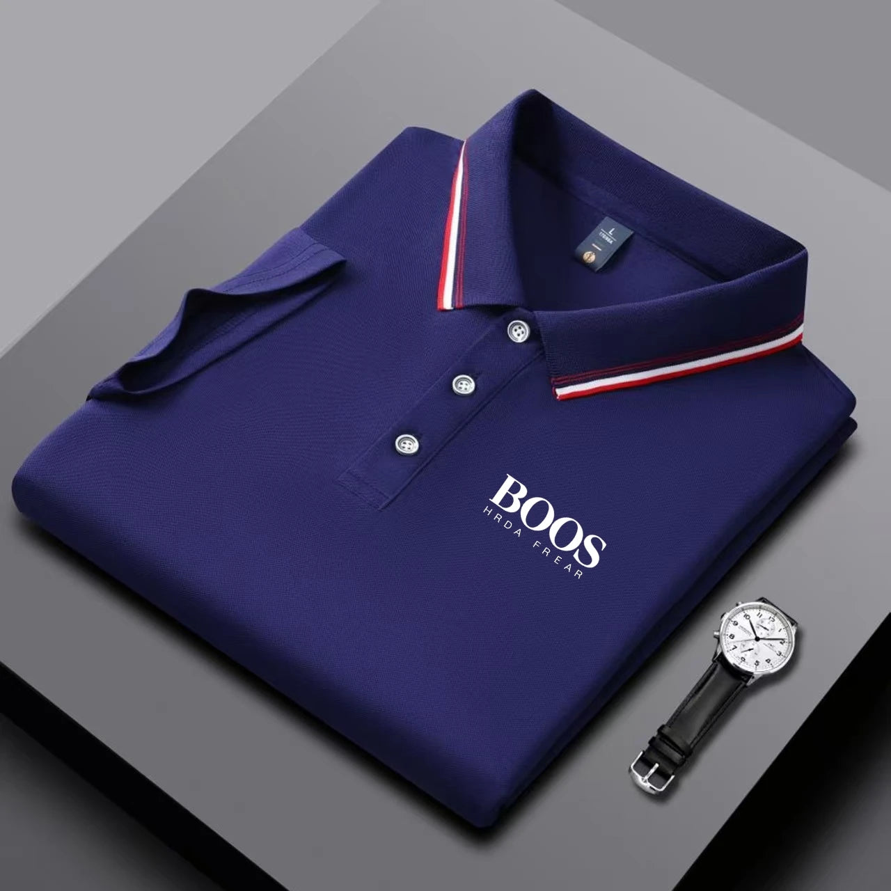 Men's Embroidered Business Casual Polo – Breathable & Versatile Short Sleeve
