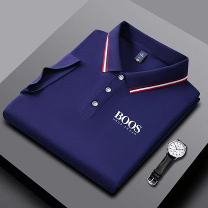 Men's Embroidered Business Casual Polo – Breathable & Versatile Short Sleeve