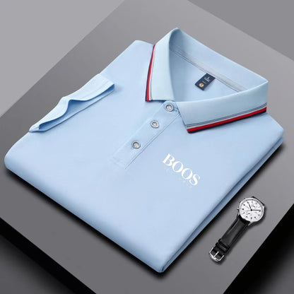 Men's Embroidered Business Casual Polo – Breathable & Versatile Short Sleeve